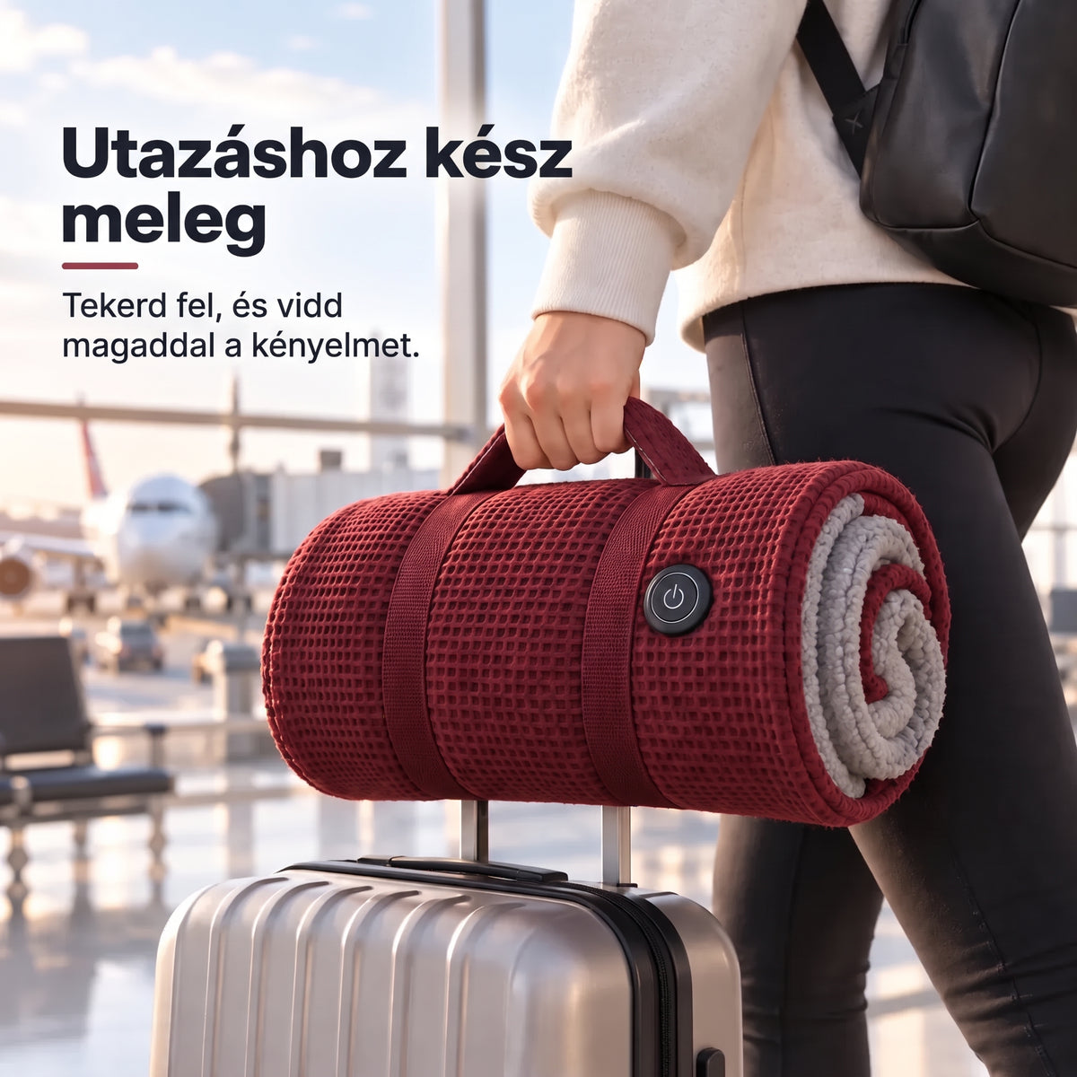 🔥 Viselhető elektromos melegítő takaró – 15 mp alatt felmelegszik, 3 hőfokozat, USB-csatlakozás 🔥 Könnyű, nem csúszkál le, és szabadon hagyja a kezed – otthonra, irodába és utazáshoz 🛋️