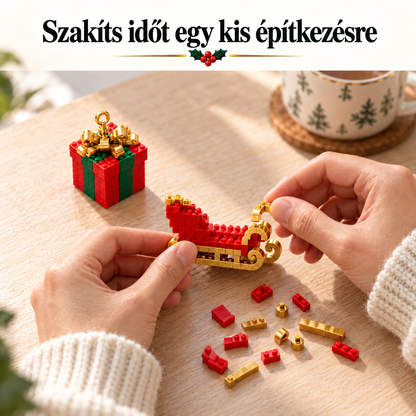 🎅 24 napos karácsonyi adventi naptár építőkockás díszekkel | 24 különböző, felakasztható ünnepi figura karácsonyfára, koszorúra és szezonális dekorációhoz 🧱
