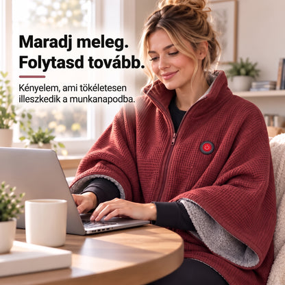 🔥 Viselhető elektromos melegítő takaró – 15 mp alatt felmelegszik, 3 hőfokozat, USB-csatlakozás 🔥 Könnyű, nem csúszkál le, és szabadon hagyja a kezed – otthonra, irodába és utazáshoz 🛋️